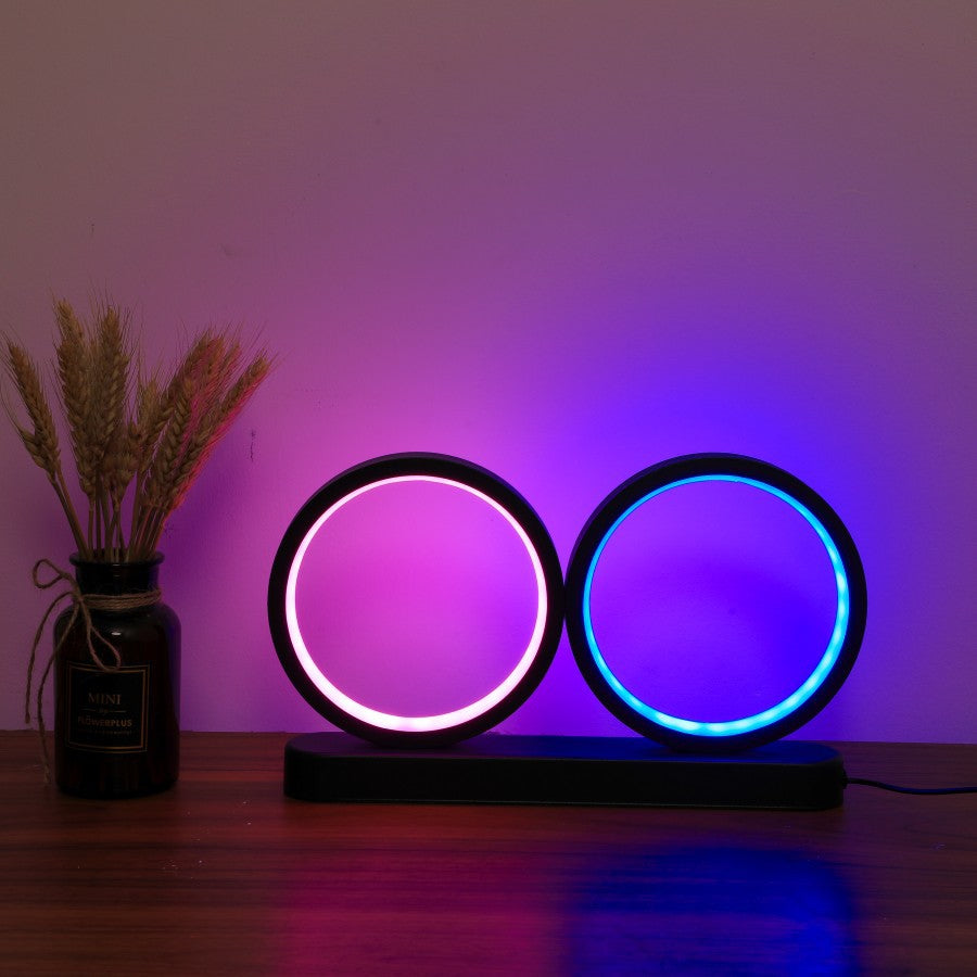 Moderne Dual-Ring LED Tischlampe