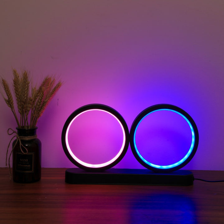 Moderne Dual-Ring LED Tischlampe