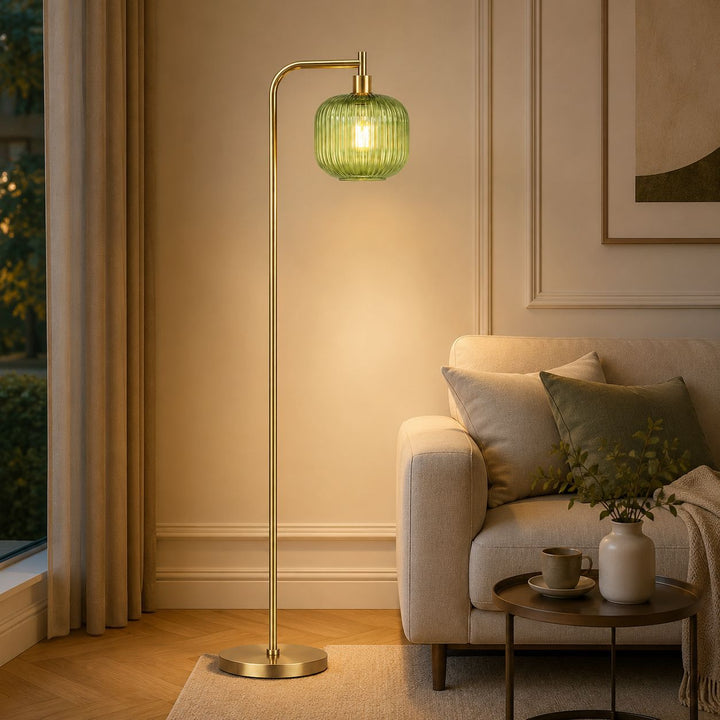 Moderne geschwungene Glas Stehlampe