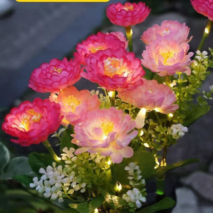 Solar Gartenstecker Künstliche Blume LED Wegdeko