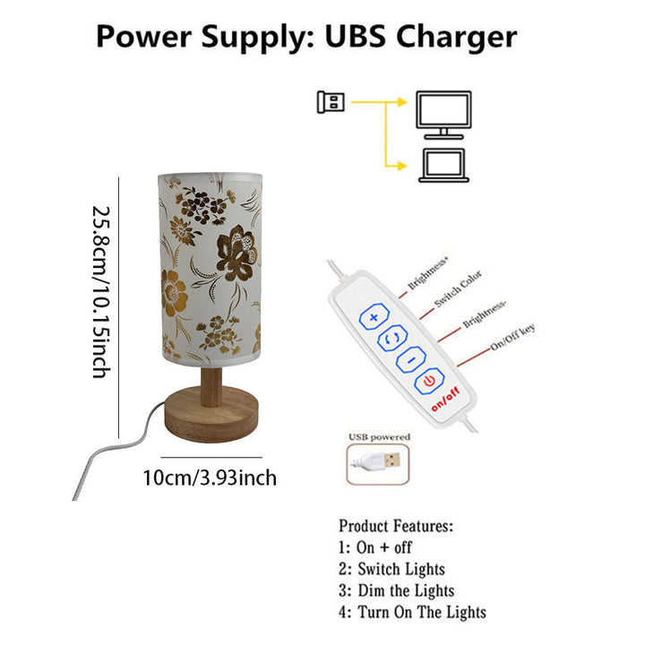Blumendesign USB-betriebene Tischlampe