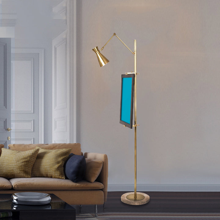 Verstellbare Stehlampe mit Marmorbase