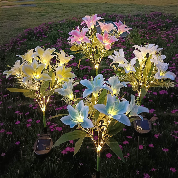 Outdoor Solar LED Leuchtende Lilienstrauß Stecklichter