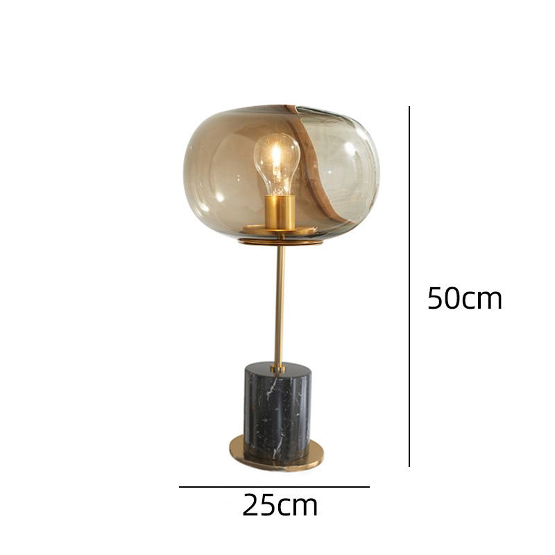 Moderne Minimalistische Tischlampe mit Glas-Schirm