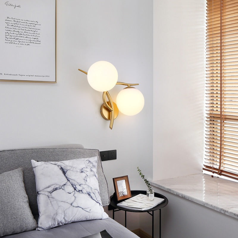 Künstlerische Doppelball-Wandlampe
