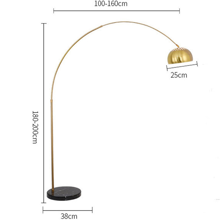 Bogen Stehlampe mit verstellbarer Höhe und elegantem Schirm