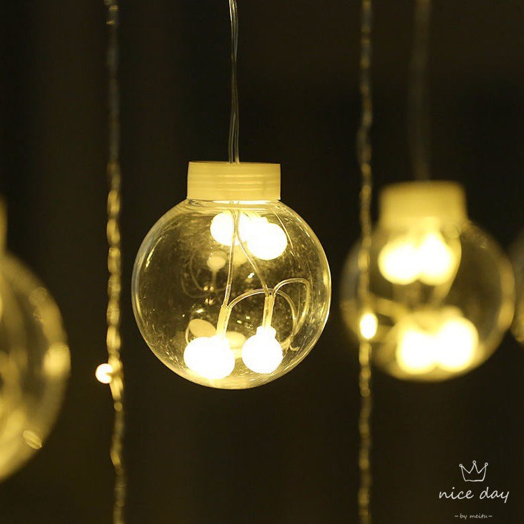 LED Acryl Hängende Weihnachtsvorhang Lichterset mit Rentier Baum Glocke und Stern Ornamenten