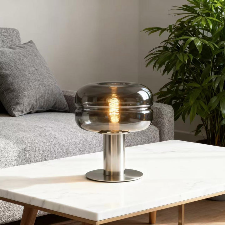 Künstlerische Glastischlampe