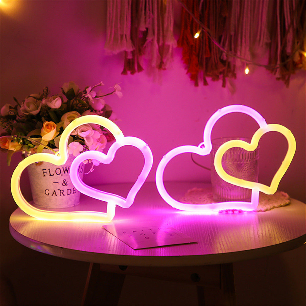 Neon Herzförmige Wandlampe