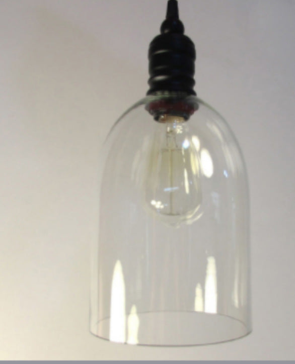 Vintage Glockenförmige Glas Pendelleuchte