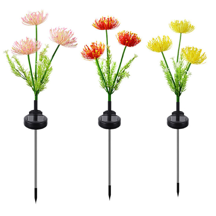 Solar LED Chrysanthemum Gartensteckerlichter mit integriertem Photovoltaikpanel, flexiblem Stiel und Dämmerungs-zu-Dawn-Sensor
