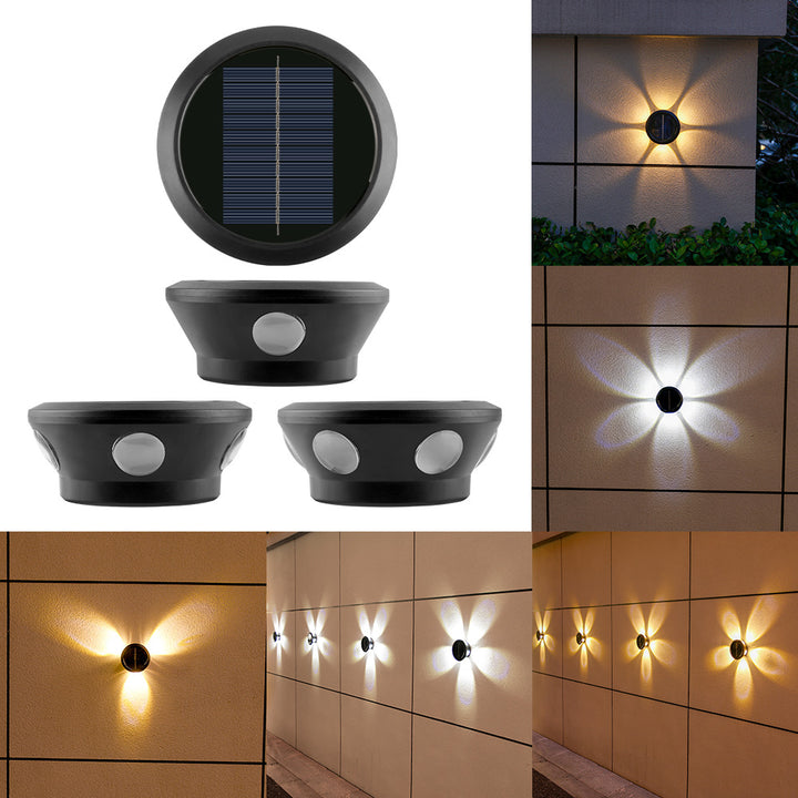 Outdoor Solar Wand-Sconce Multi-Strahl Dekorative LED Akzentlicht