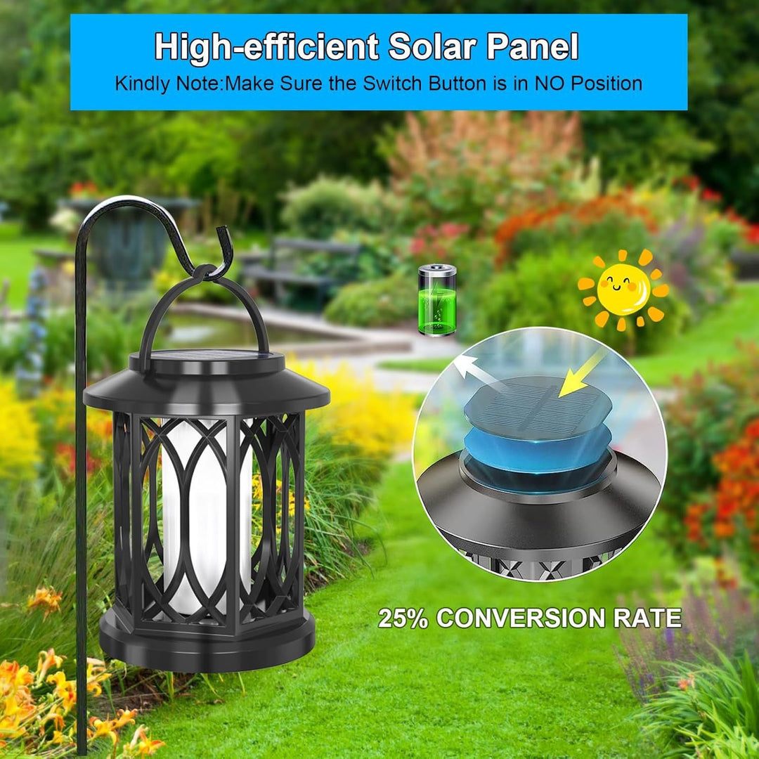 Dekorative solarbetriebene hängende Laterne für den Außenbereich mit Rahmen aus Eisengeflecht