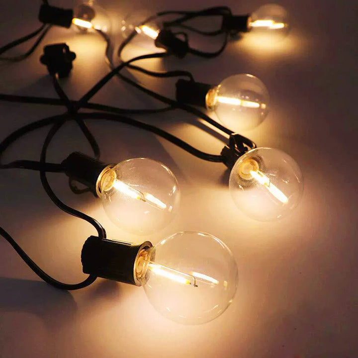 Vintage LED Filament Globe Lichterkette Außenpatio Glühbirne Girlande