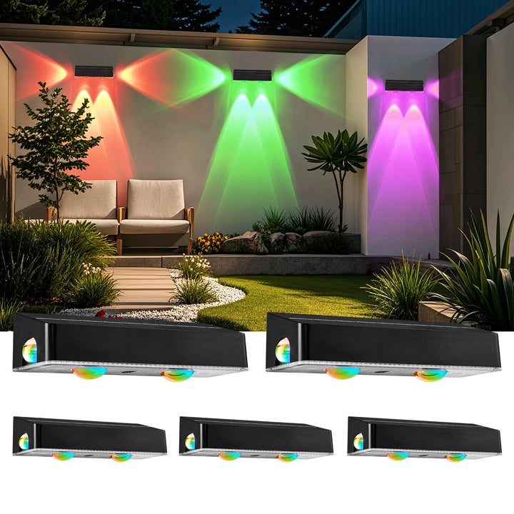 Dekorative RGB Solarbetriebene Doppelstrahl-Wandlampe