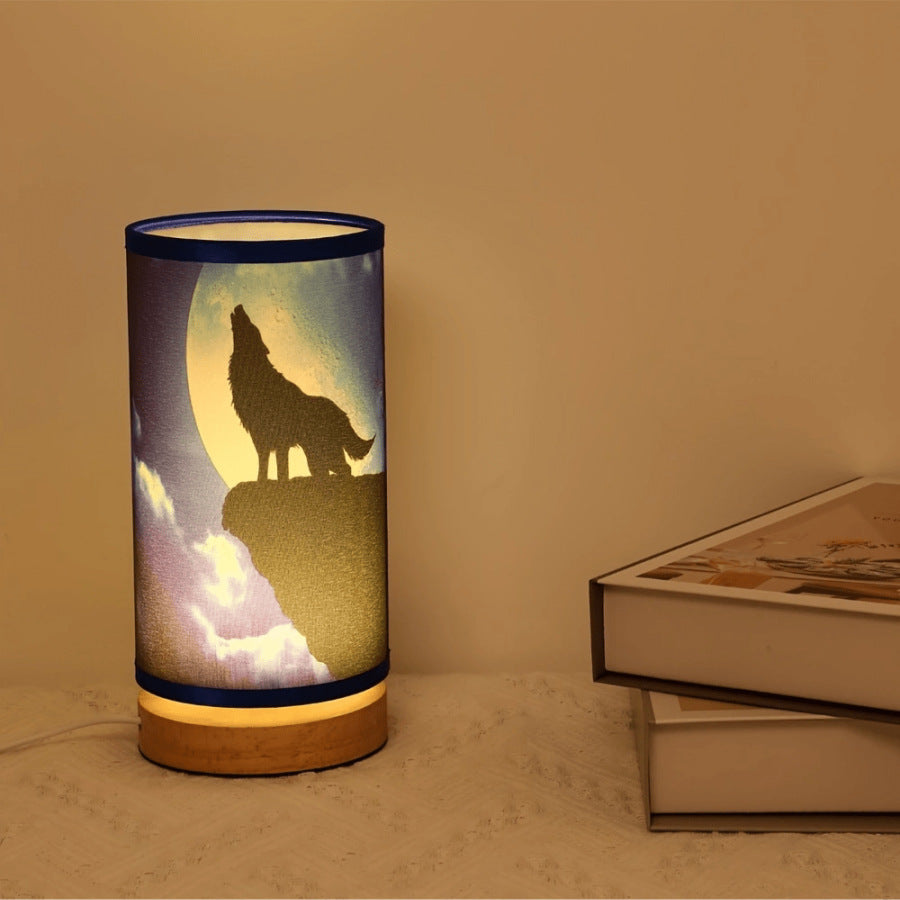 Künstlerische Wolf Silhouette Tischlampe