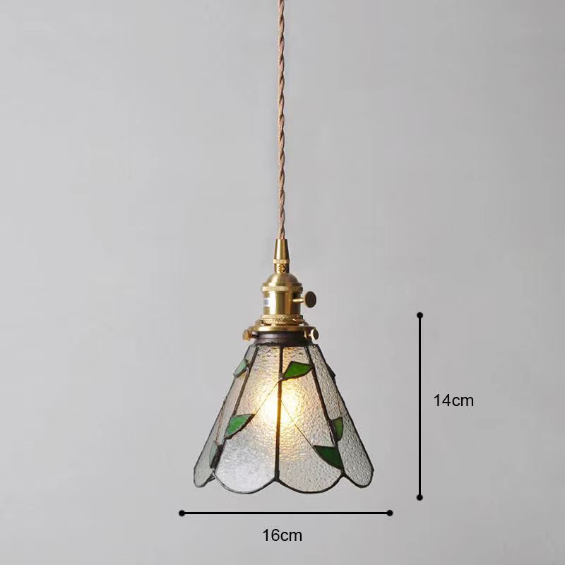 Verstellbare Vintage Glas Pendelleuchte
