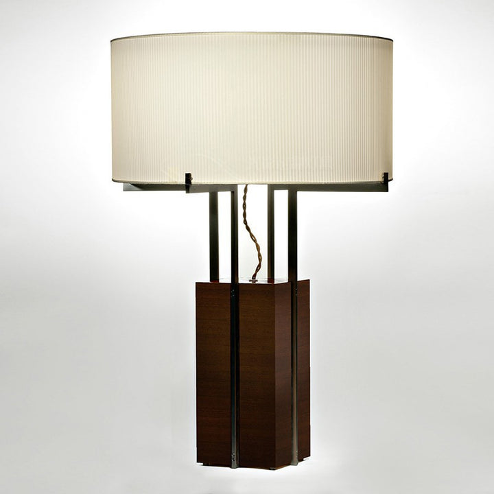 Moderne Holz Tischlampe mit einzigartigem Schirm