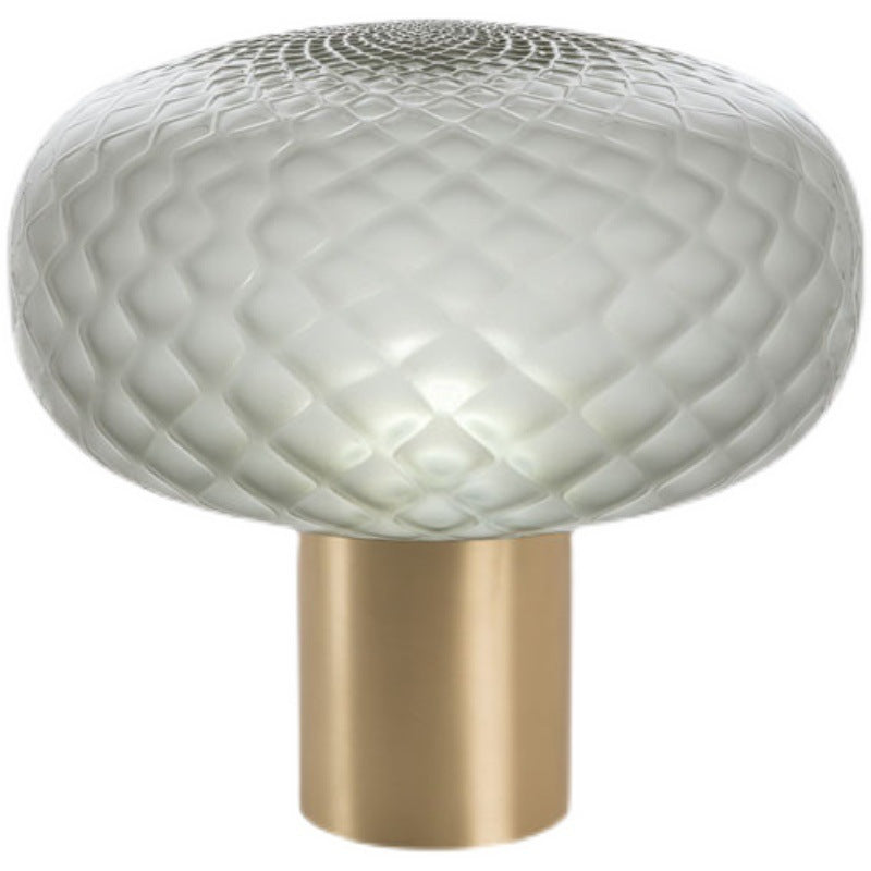 Glas Pilz Tischlampe mit dekorativem Sockel