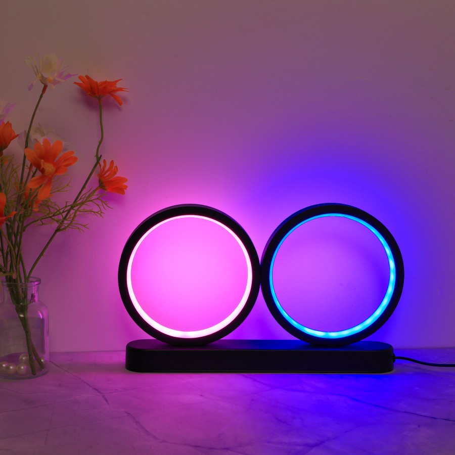 Moderne Dual-Ring LED Tischlampe
