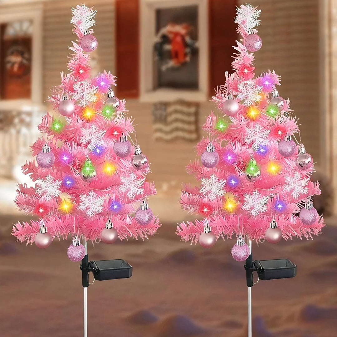 Dekorative Mini Solar-Betriebene Pink Weihnachtsbaum