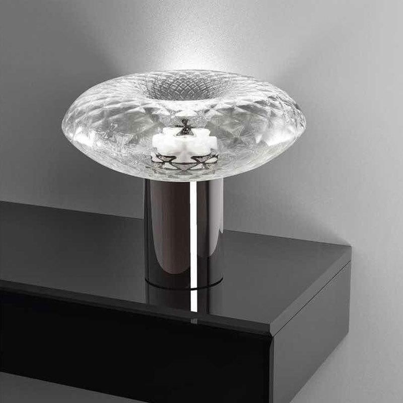 Dekorative Glas-Tischlampe mit geometrischem Design
