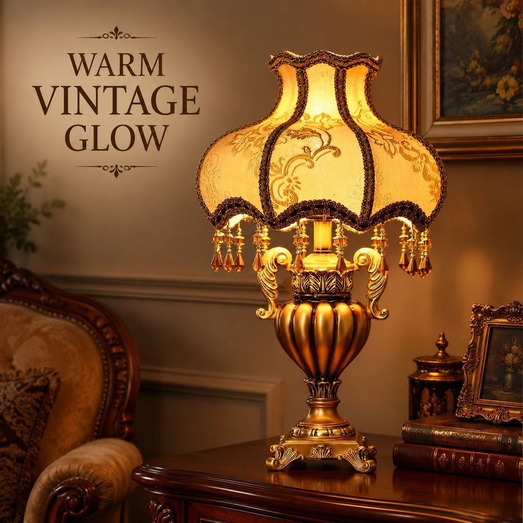 Vintage Floral Tischlampe