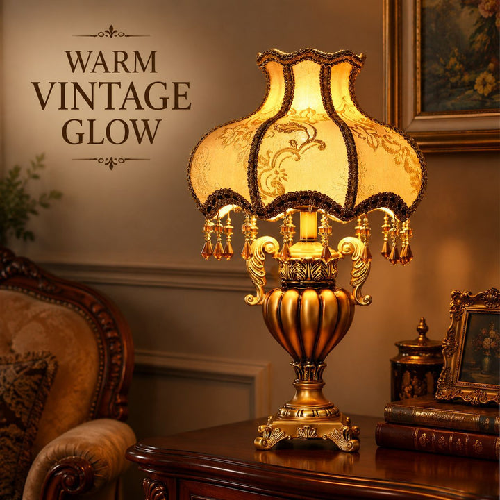 Vintage Floral Tischlampe