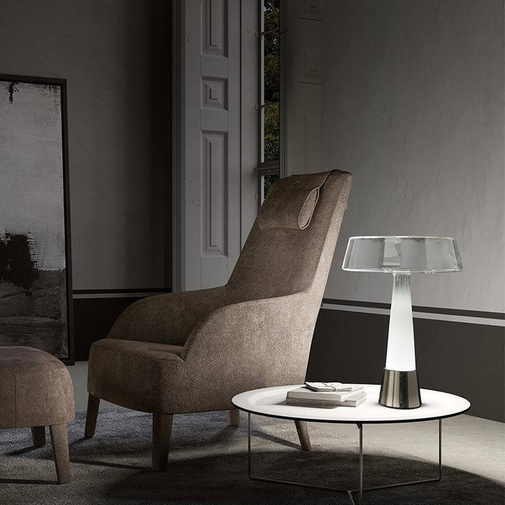 Stilvolle Glas-Tischlampe mit integrierter LED-Beleuchtung