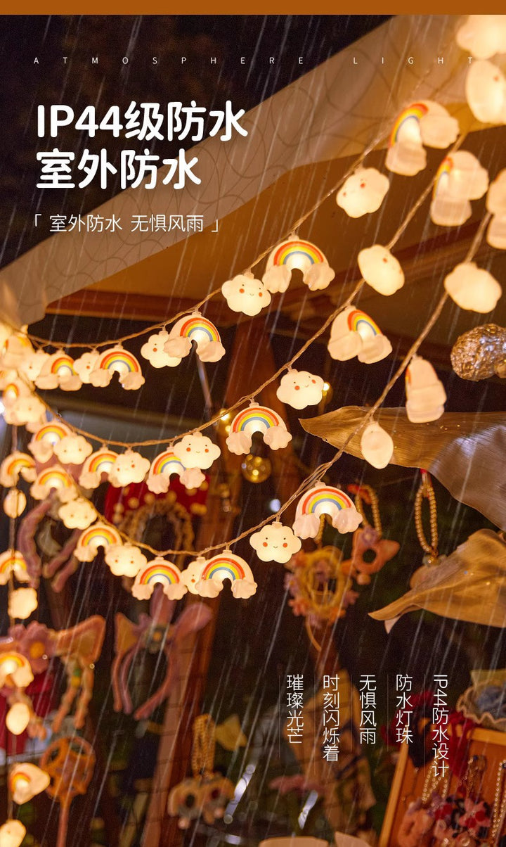 Wasserdichte Outdoor Regenbogen Wolke LED Lichterkette