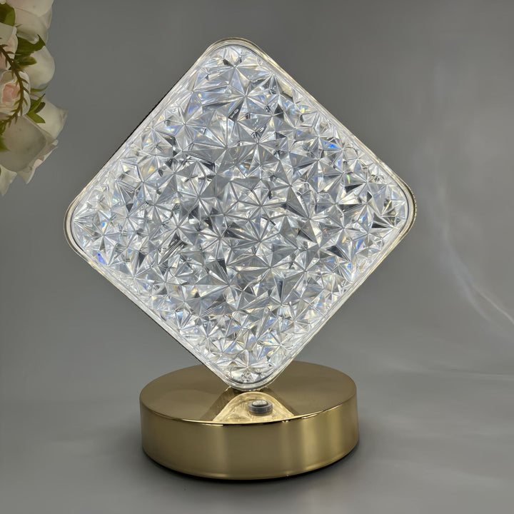 Dekorative Kristall-texturierte ovale LED-Tischlampe mit dimmbarer Touch-Basis