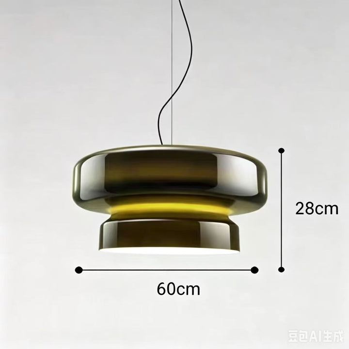 Rauches Glas Pilz Pendelleuchte