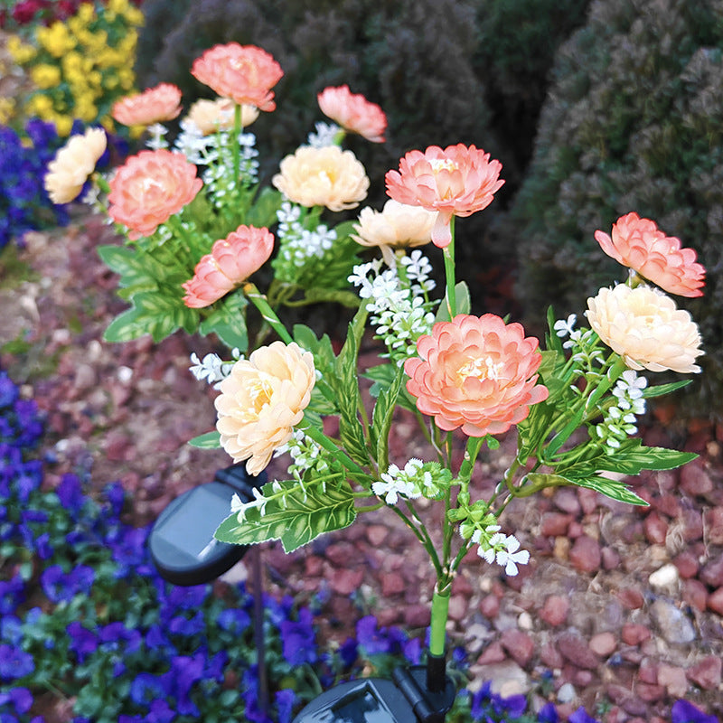 Solar Gartenstecker Künstliche Blume LED Wegdeko