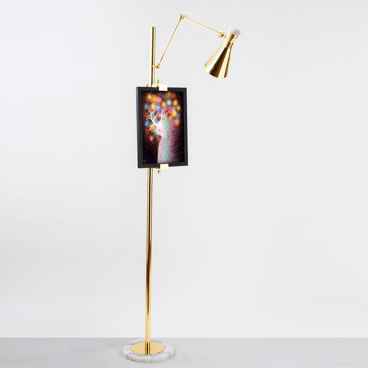 Verstellbare Stehlampe mit Marmorbase