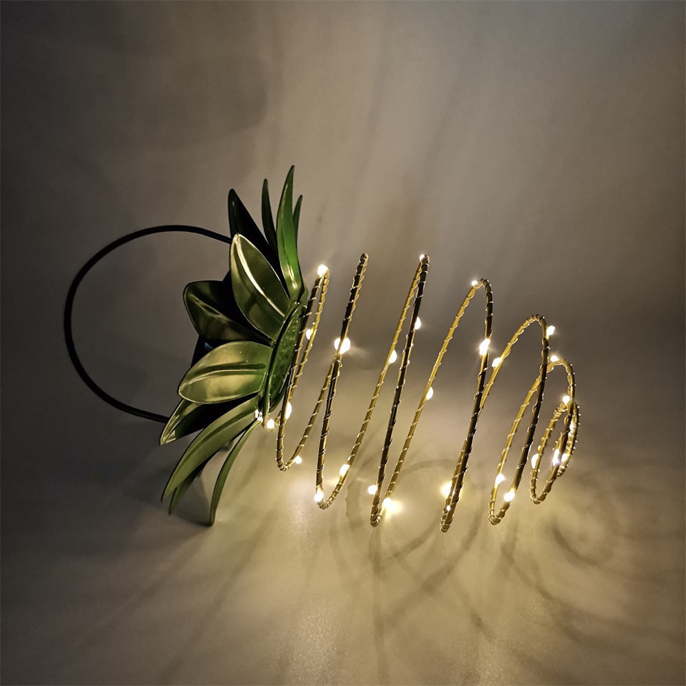 Spiral Pendel LED Hängetopflampe mit Faux-Tropenblatt-Oben