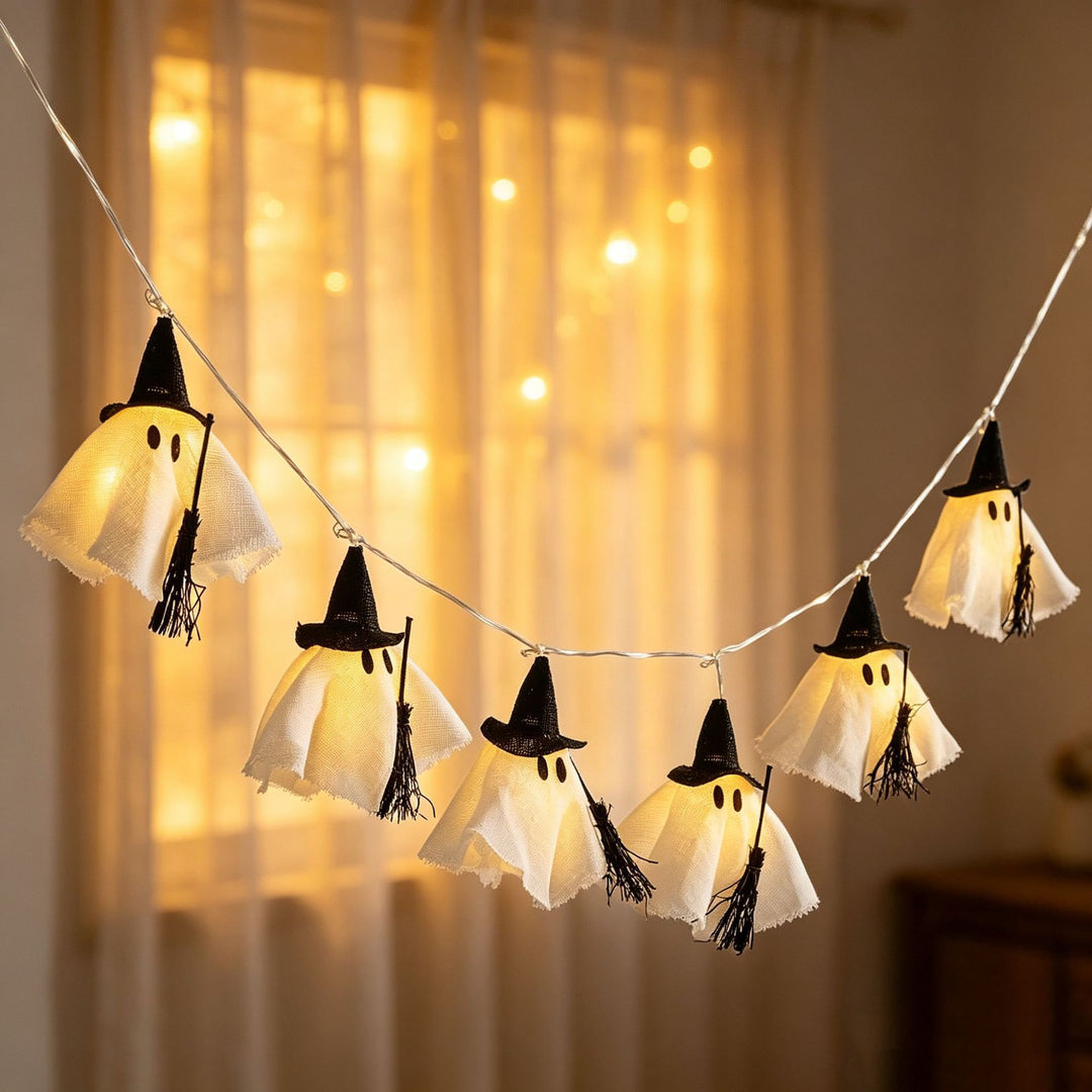 Halloween Geist Hexe LED Lichterkette Girlande