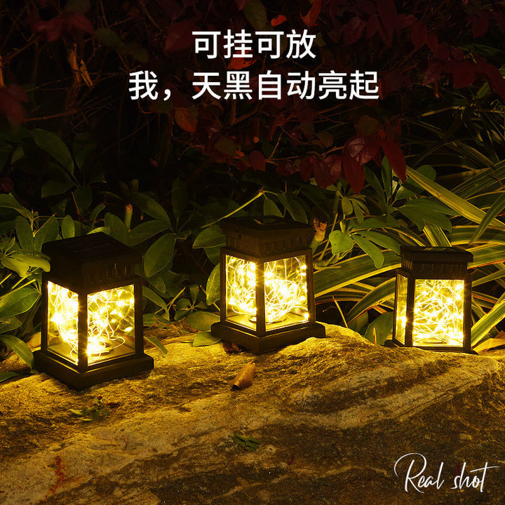 Solar Hängende Laterne Mit Realistischem Flackernden Flammen LED Kerze Und Wasserdichtem Outdoor Design