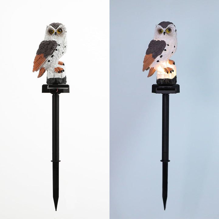 Realistische Eule Solar Gartenstecker Licht Mit LED Harz Skulptur