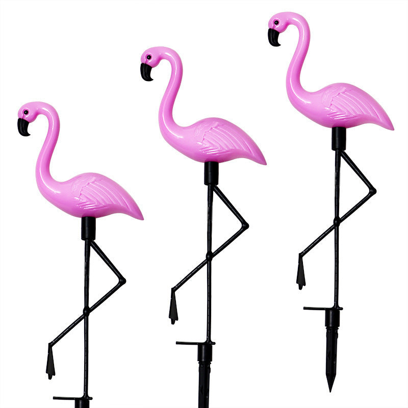 Dekorative solarbetriebene Flamingo-Gartensteckdose mit verstellbarem Tablett und Spike-Befestigung