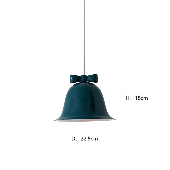 Glockenförmige Glas Pendelleuchte mit dekorativem Schleifenakzent