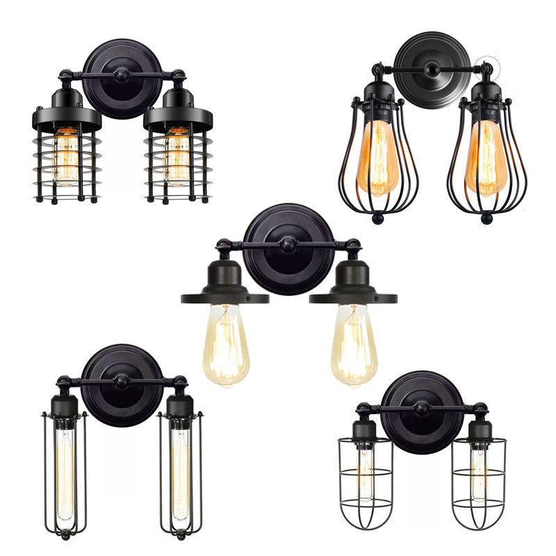 Industrieller Stil Doppel-Glühbirne Wandlampe