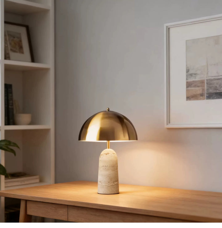 Moderne Marmor- und Metall-Tischlampe