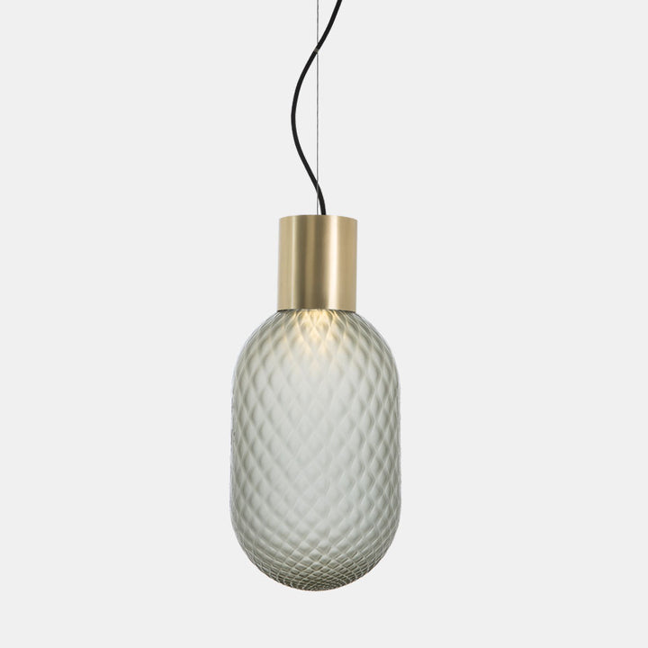 Glas Pilz Tischlampe mit dekorativem Sockel