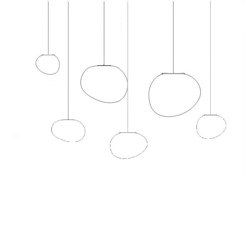 Moderne Mehrstufige LED-Pendelleuchte mit satinierten ovalen Disc-Schirmen