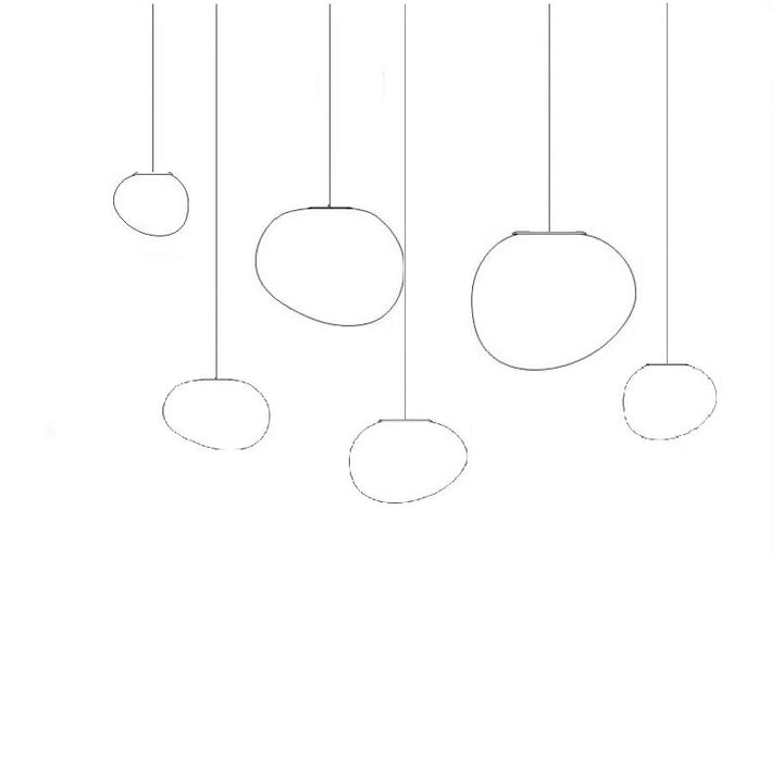 Moderne Mehrstufige LED-Pendelleuchte mit satinierten ovalen Disc-Schirmen