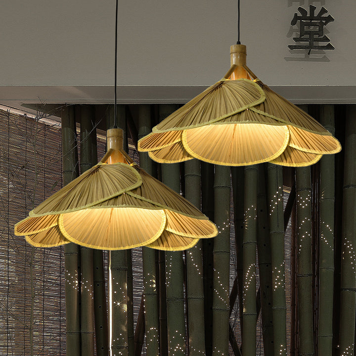 Künstlerische Gewebte Palm Pendelleuchte