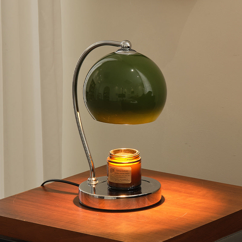 Gebogene Metall-Arm Globe Schreibtischlampe mit polierter Basis