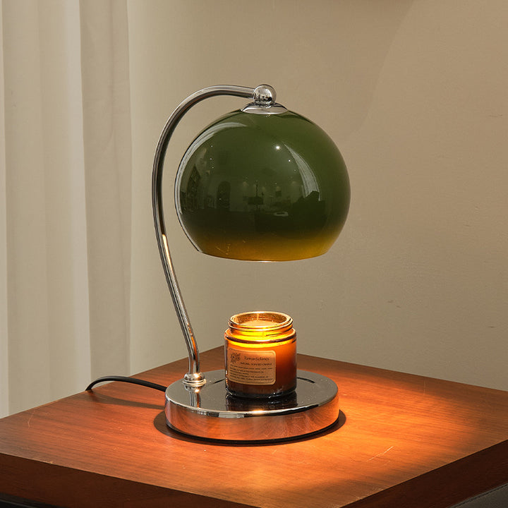 Gebogene Metall-Arm Globe Schreibtischlampe mit polierter Basis