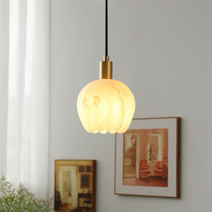 Elegante Alabaster Pendelleuchte