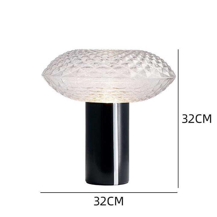 Dekorative Glas-Tischlampe mit geometrischem Design